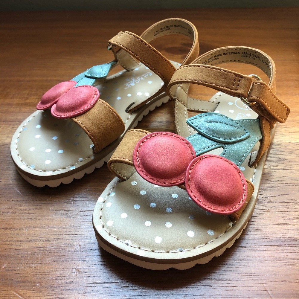Cat & Jack girls cherry sandals size 7